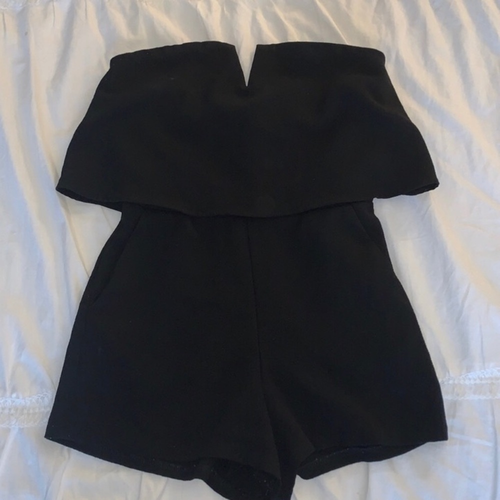 Bloomingdales Aqua black romper